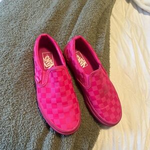 Hot pink slip on vans